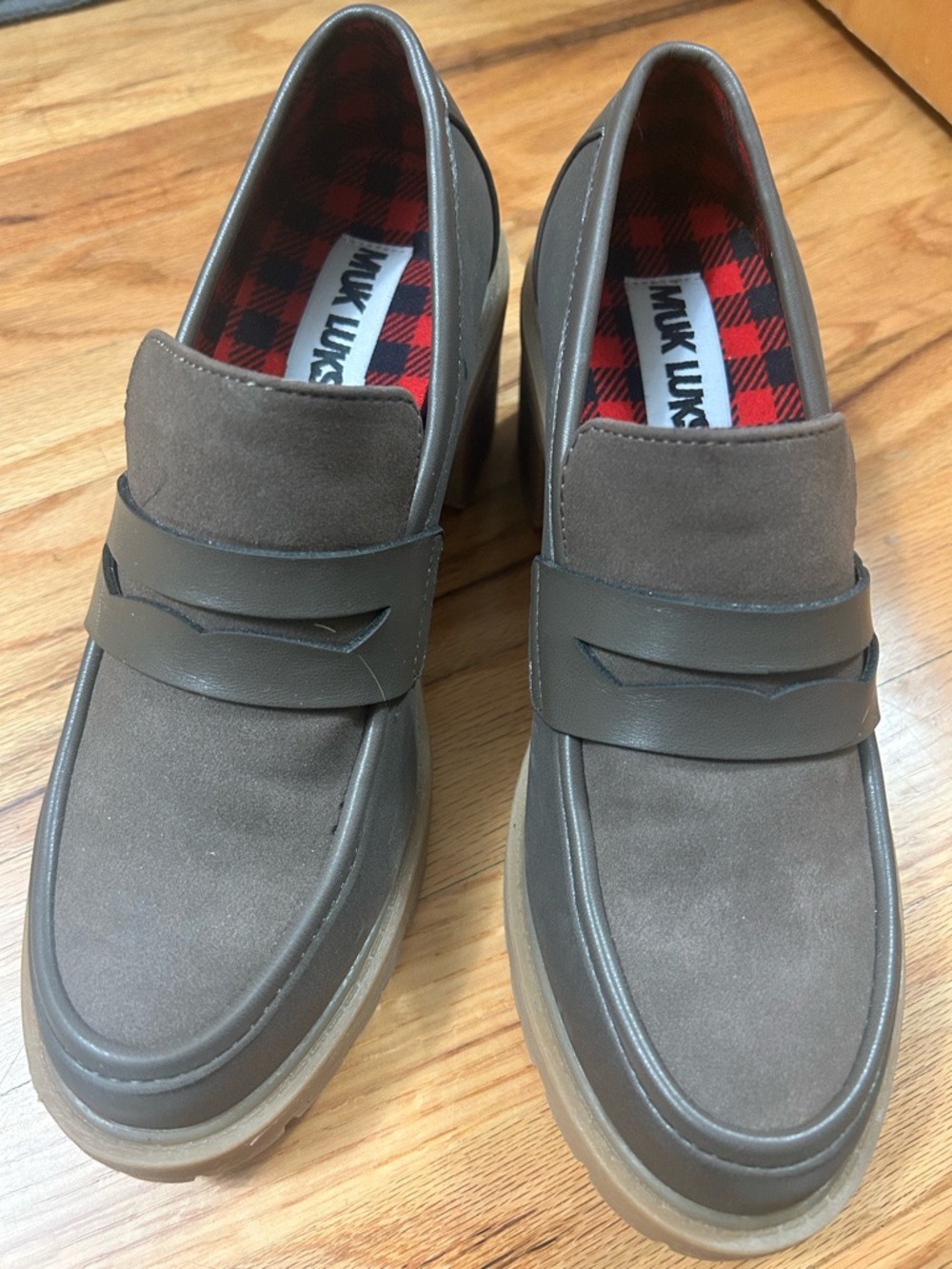 Muk Luks Chunky Brown Suede Loafers